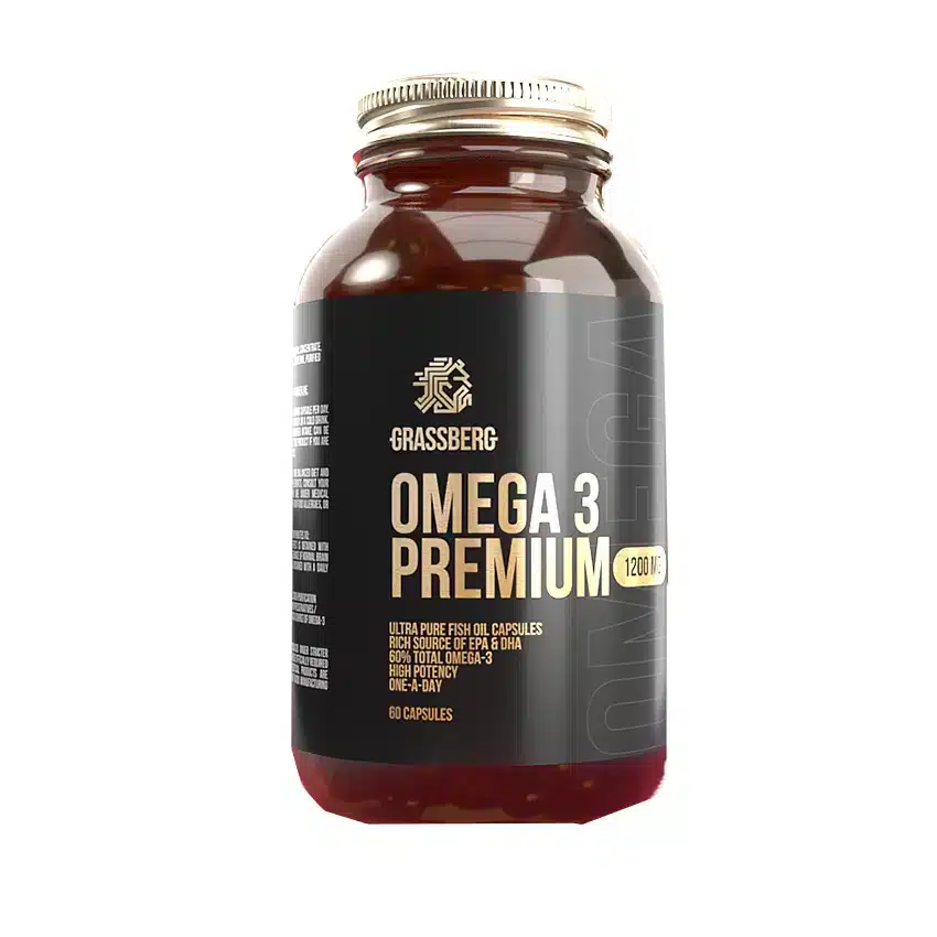 omega premium 1200 (1) Omega 3 Premium Grassberg 1200mg 60 Capsules Maroc